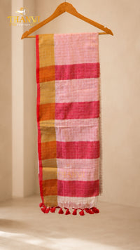 Popstick Check Zari Saree