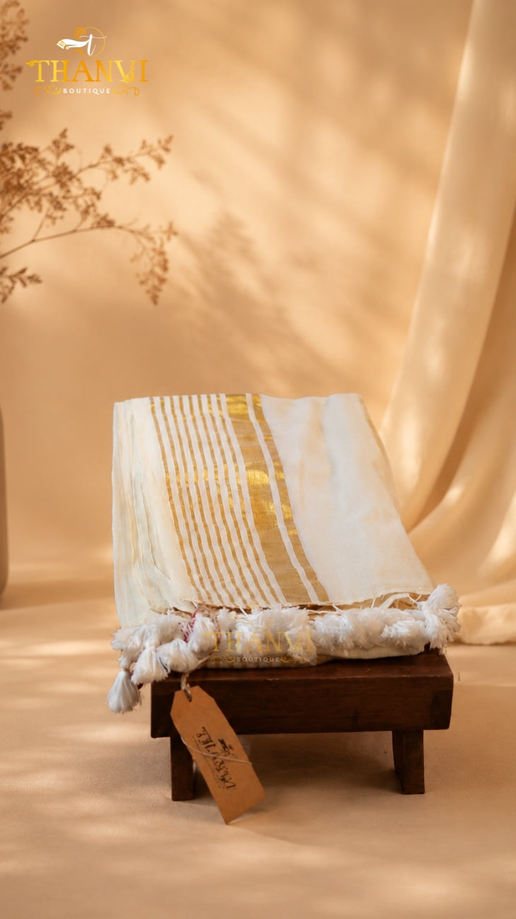 Golden String Border Saree