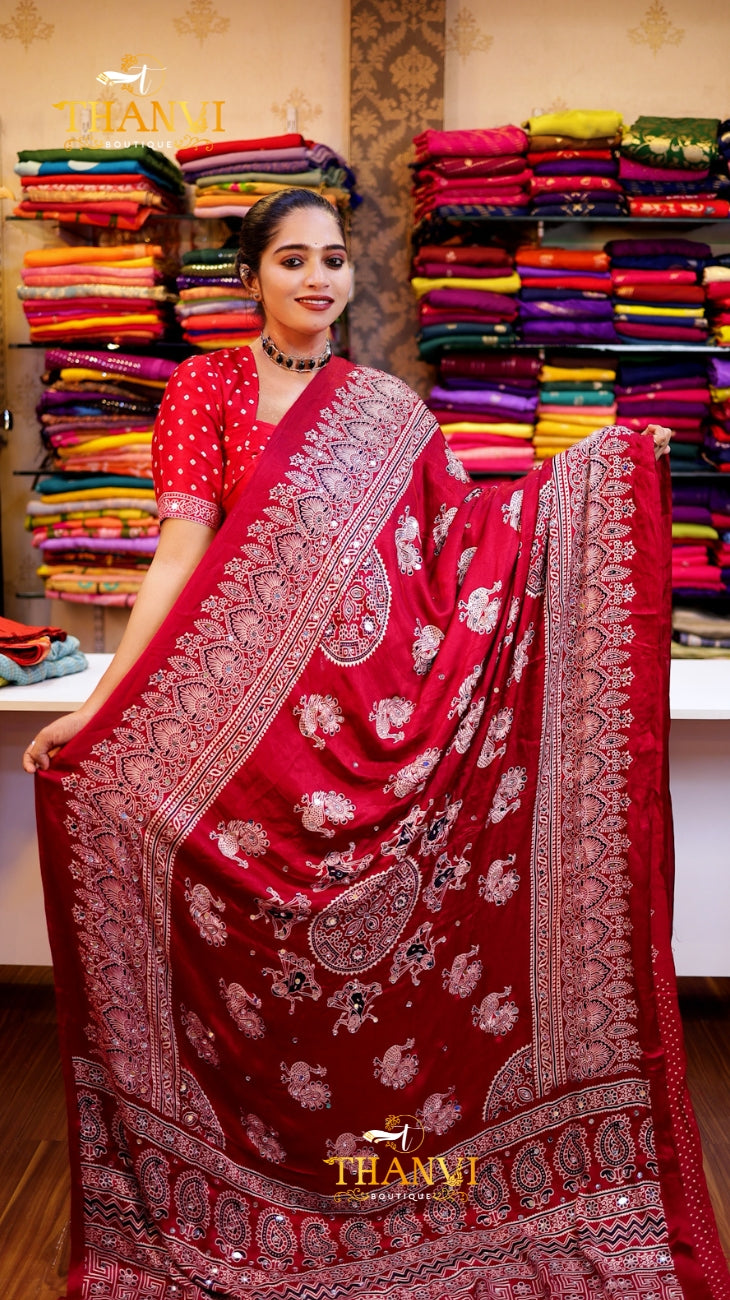PREMIUM MODAL MIRROR SAREE