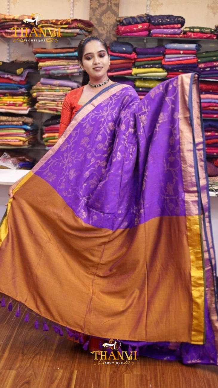 Tissue Jacquard print Saree