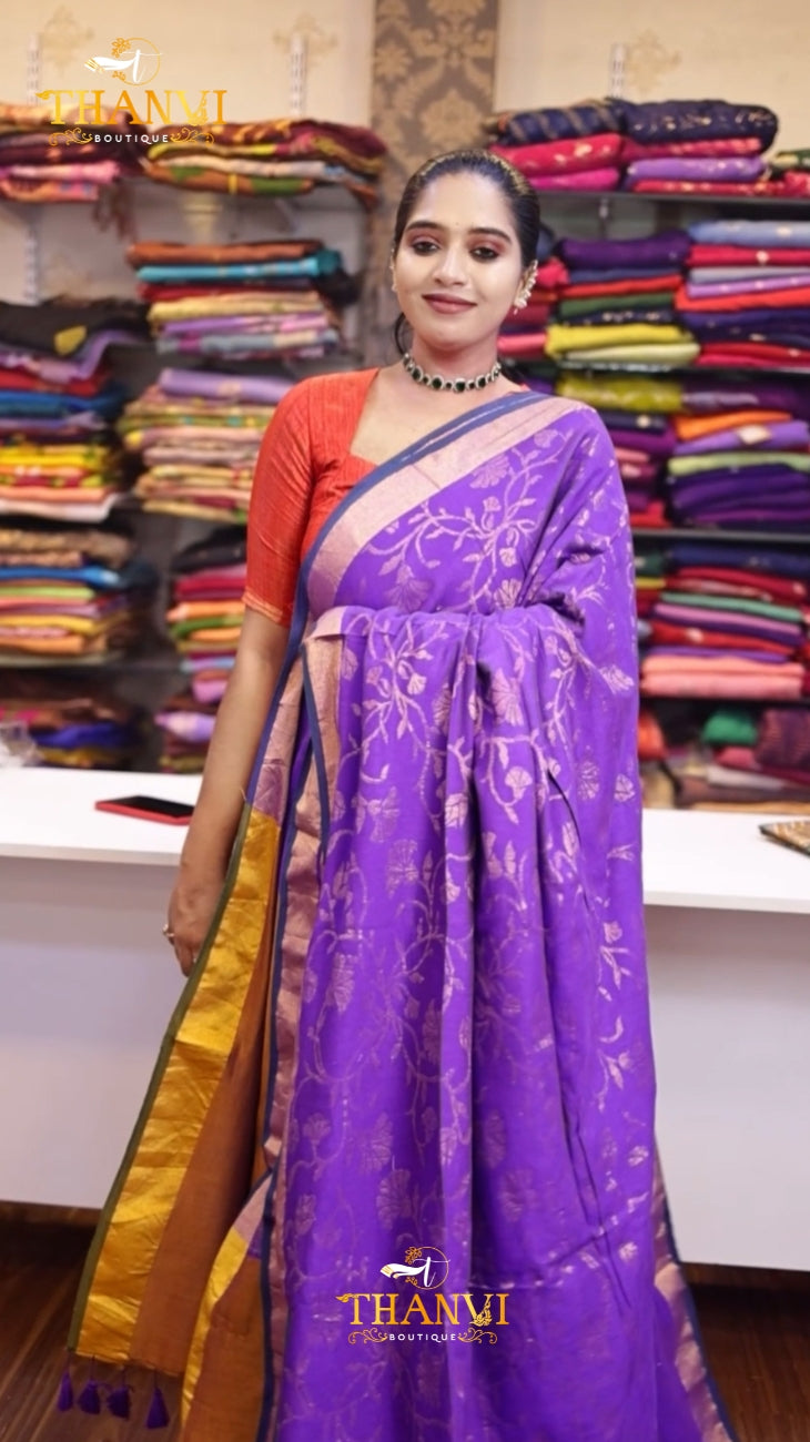 Tissue Jacquard print Saree