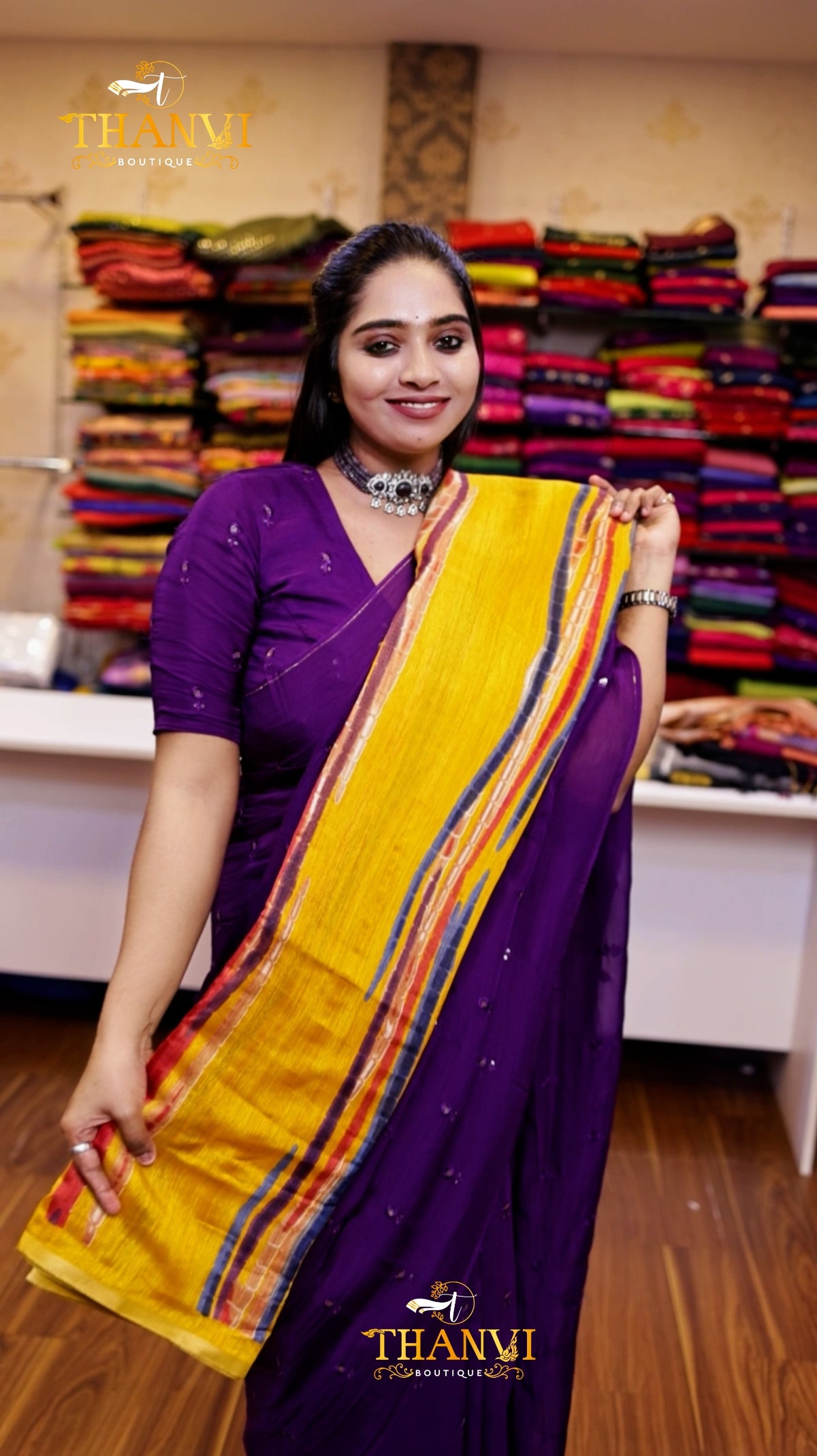 Wave Painted Saree
