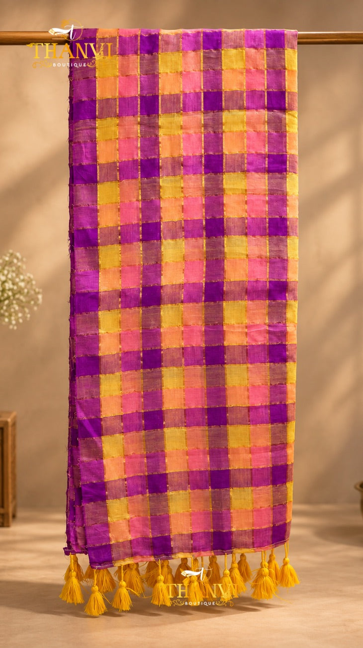 Multi Checks Saree