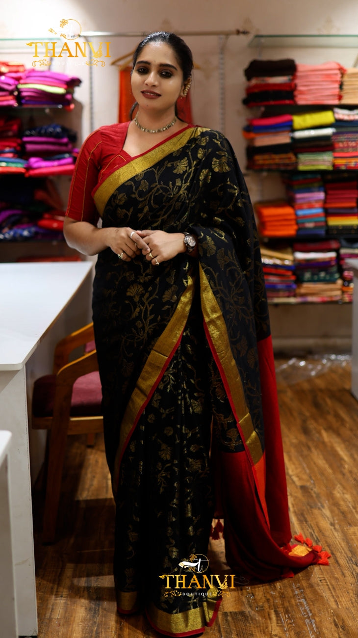 Tissue Jacqurad print Saree