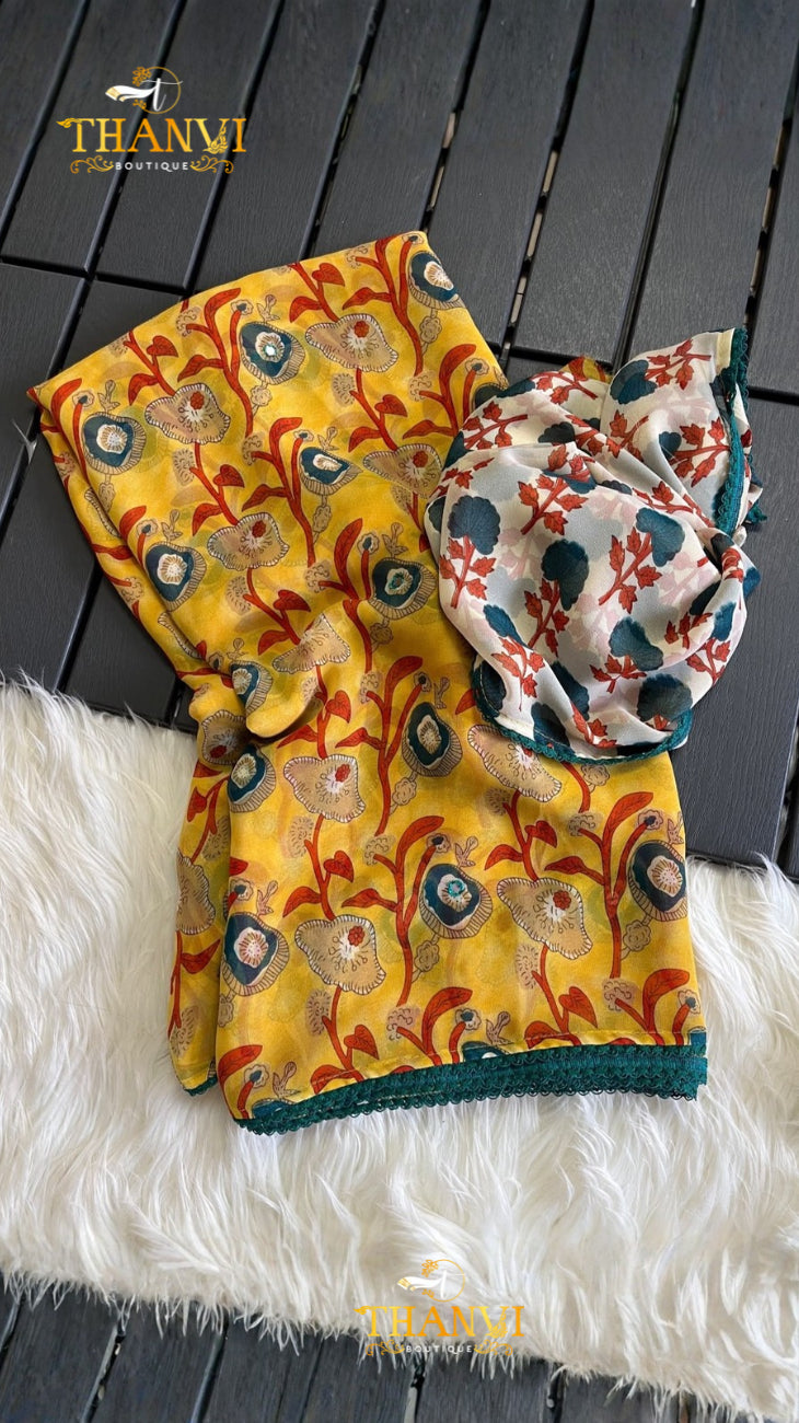 Floral Print Saree