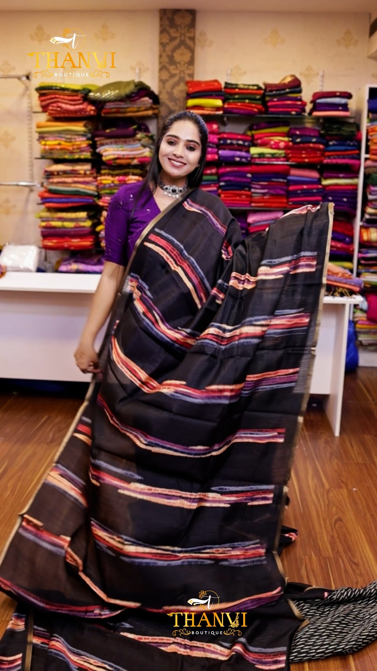 Wave Painted Saree