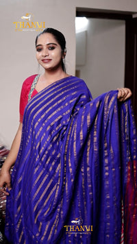 Golden Stripes Zari Saree