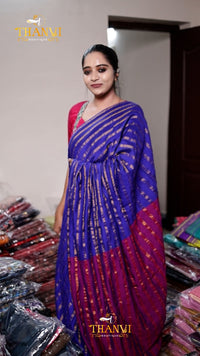Golden Stripes Zari Saree