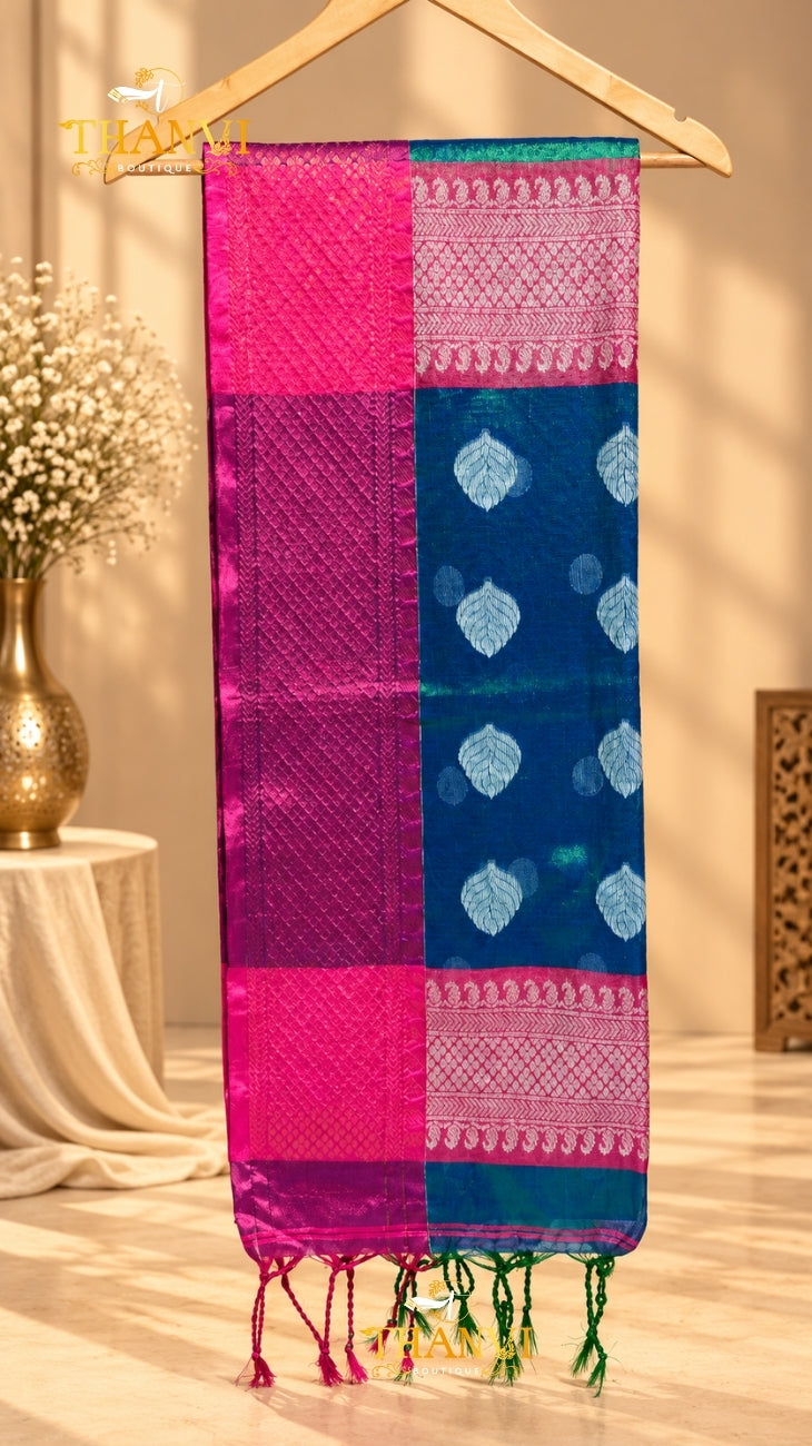 Dual tissue cotton saree