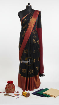 Zari Emb Stripes Border