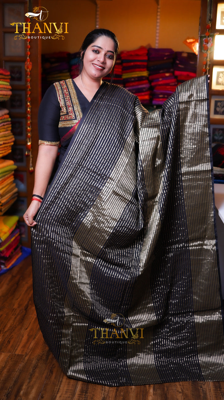 Zari Cotton Stripes Saree
