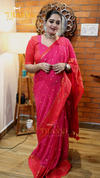Zari Emb Stripes Border