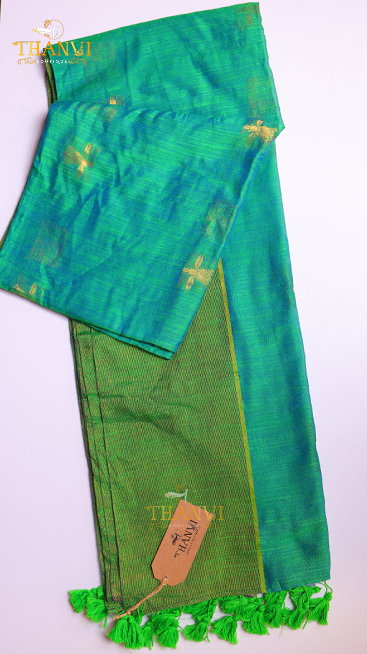 Zari Emb Stripes Border