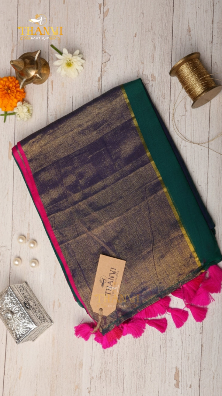 Zari Emb Stripes Border