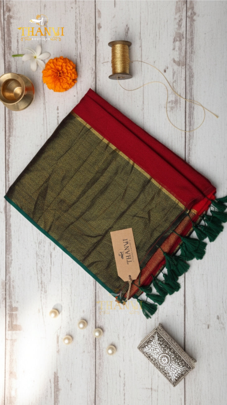 Zari Emb Stripes Border