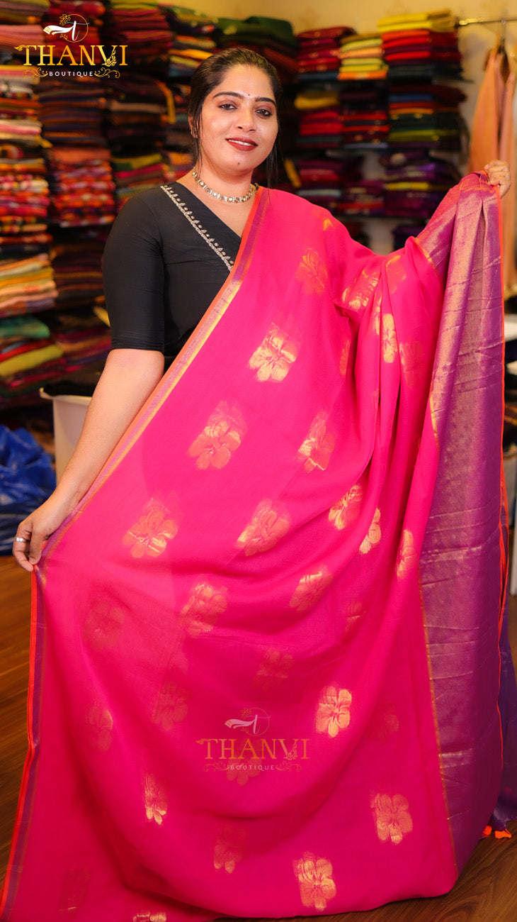 Zari Emb Stripes Border