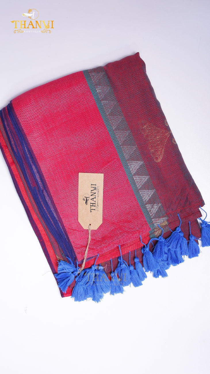 Zari Emb Stripes Border Saree