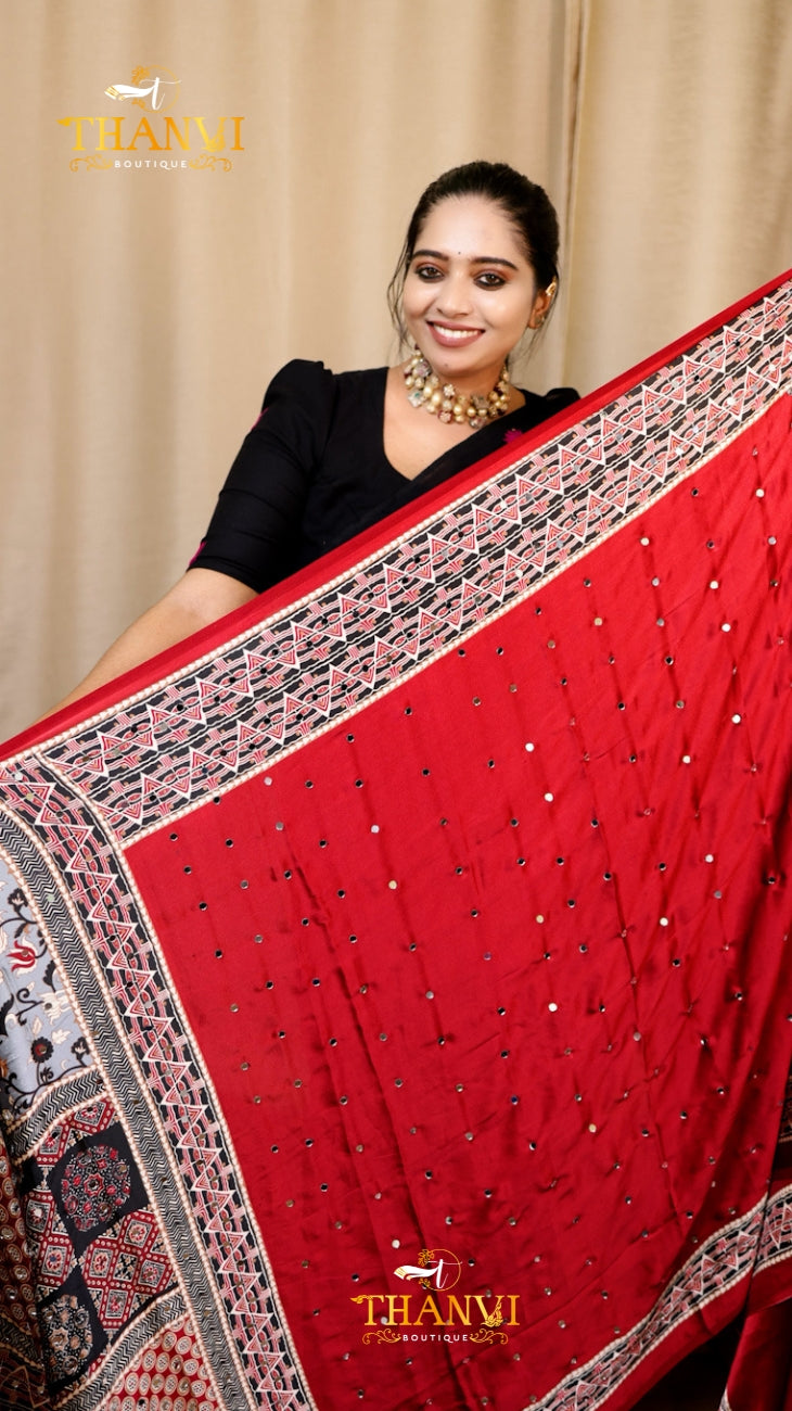 Ajarakh Modal Silk Saree