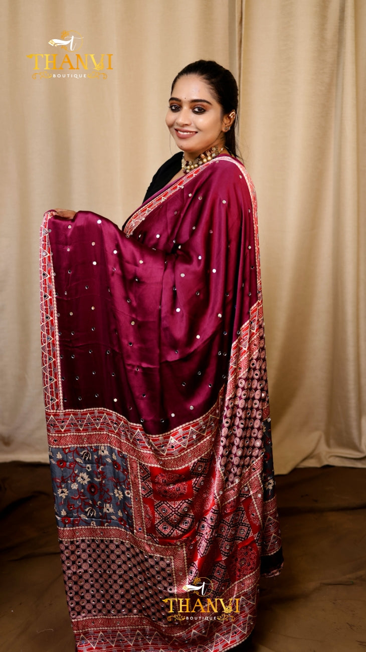 Ajarakh Modal Silk Saree