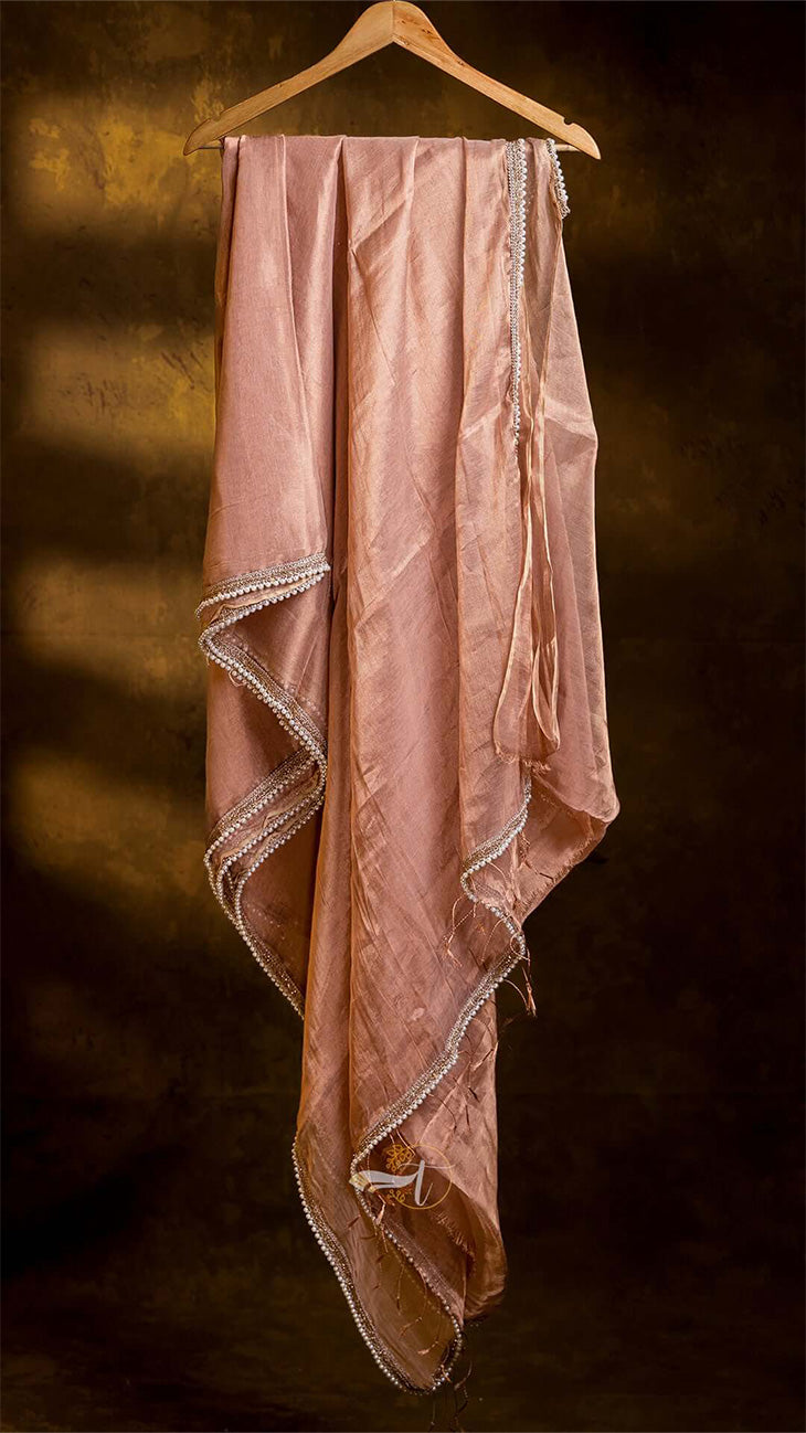 Raga Pearl Lace Tissue Saree