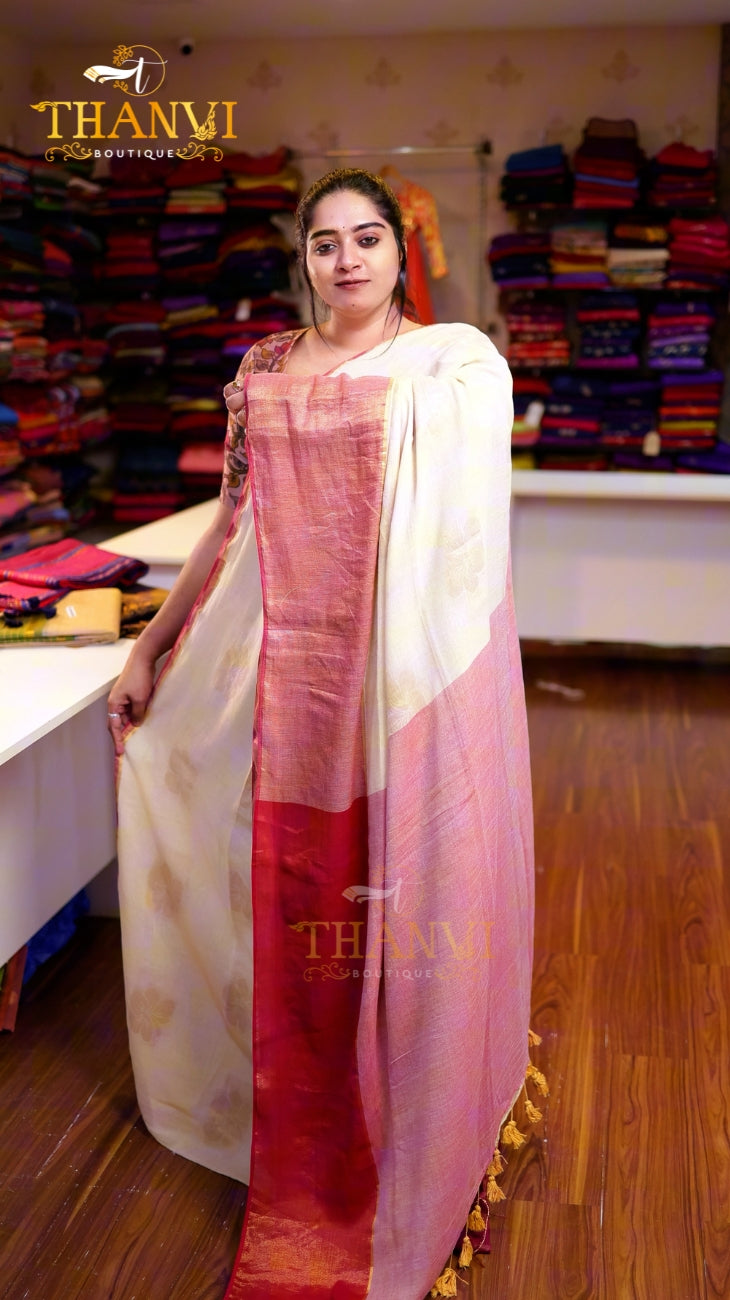 Zari Emb Stripes Border