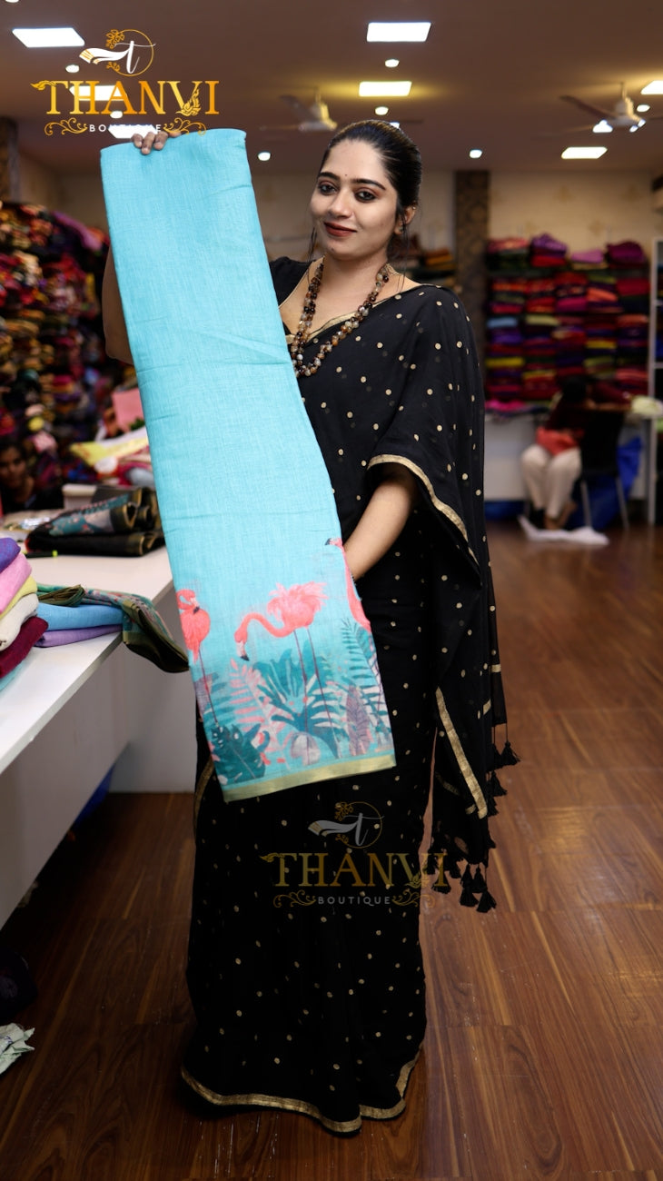 Cotton Linen Saree