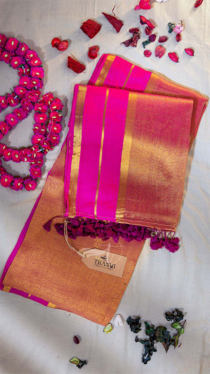 Crushed Tissue Cotton Saree