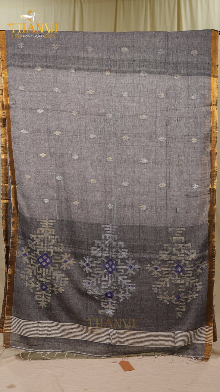 Crystal Linen Saree