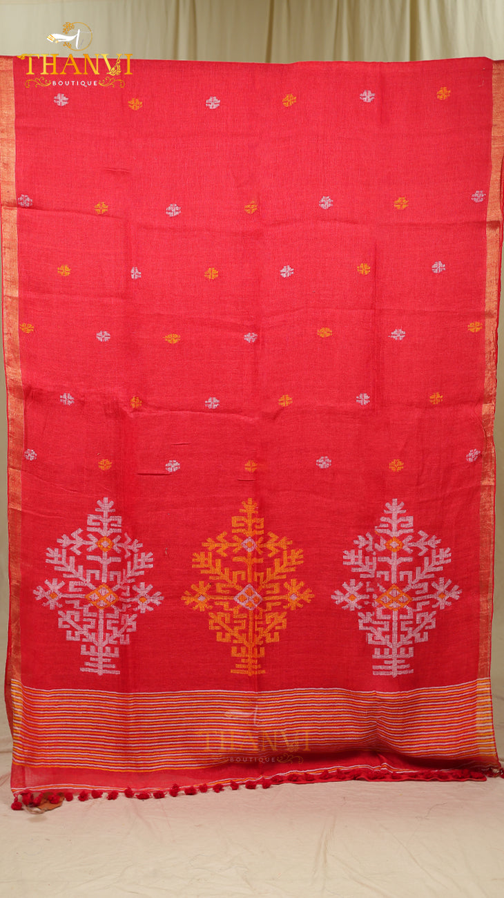 Crystal Linen Saree