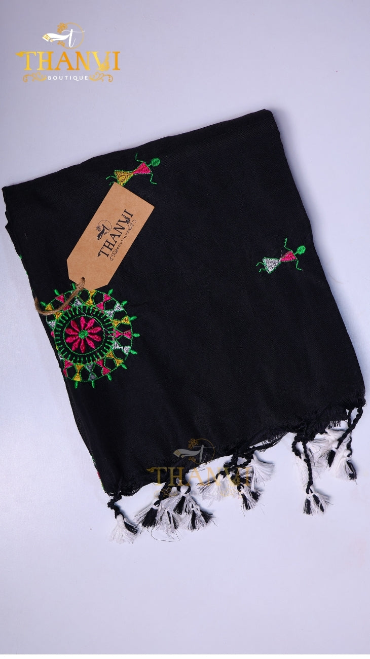 Flower Embroidery saree