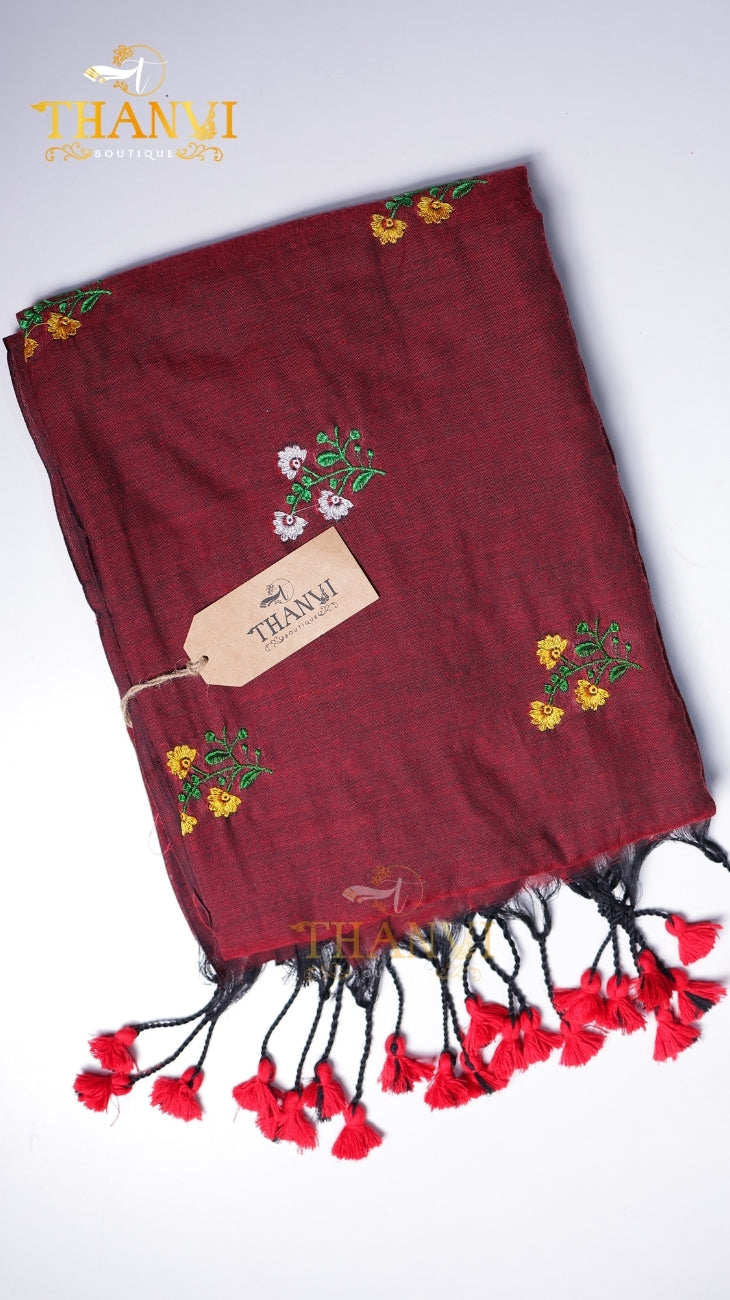 Flower Embroidery saree