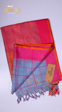Linen Checks Saree
