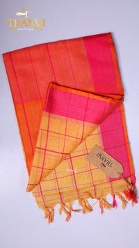 Linen Checks Saree