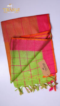Linen Checks Saree