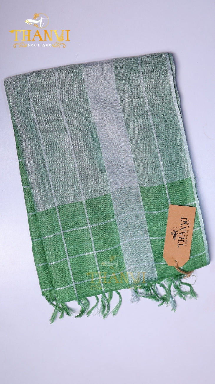 Linen Checks Saree