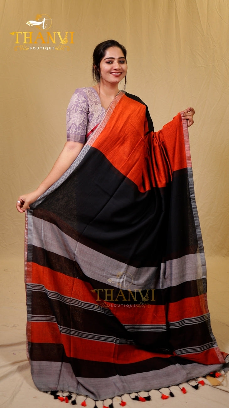Linen Cotton Saree