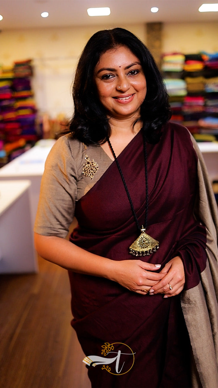 Mulberry Cotton Saree