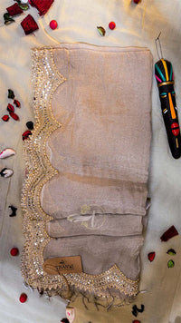 Raga Pearl Big Border Tissue Saree