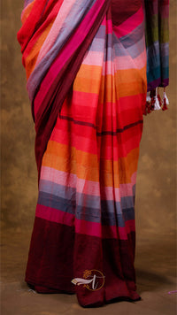 Popstick Checks Khadi Saree