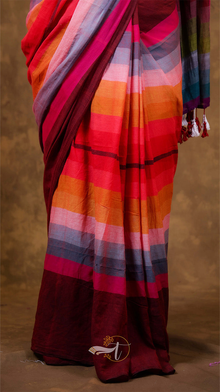 Popstick Checks Khadi Saree