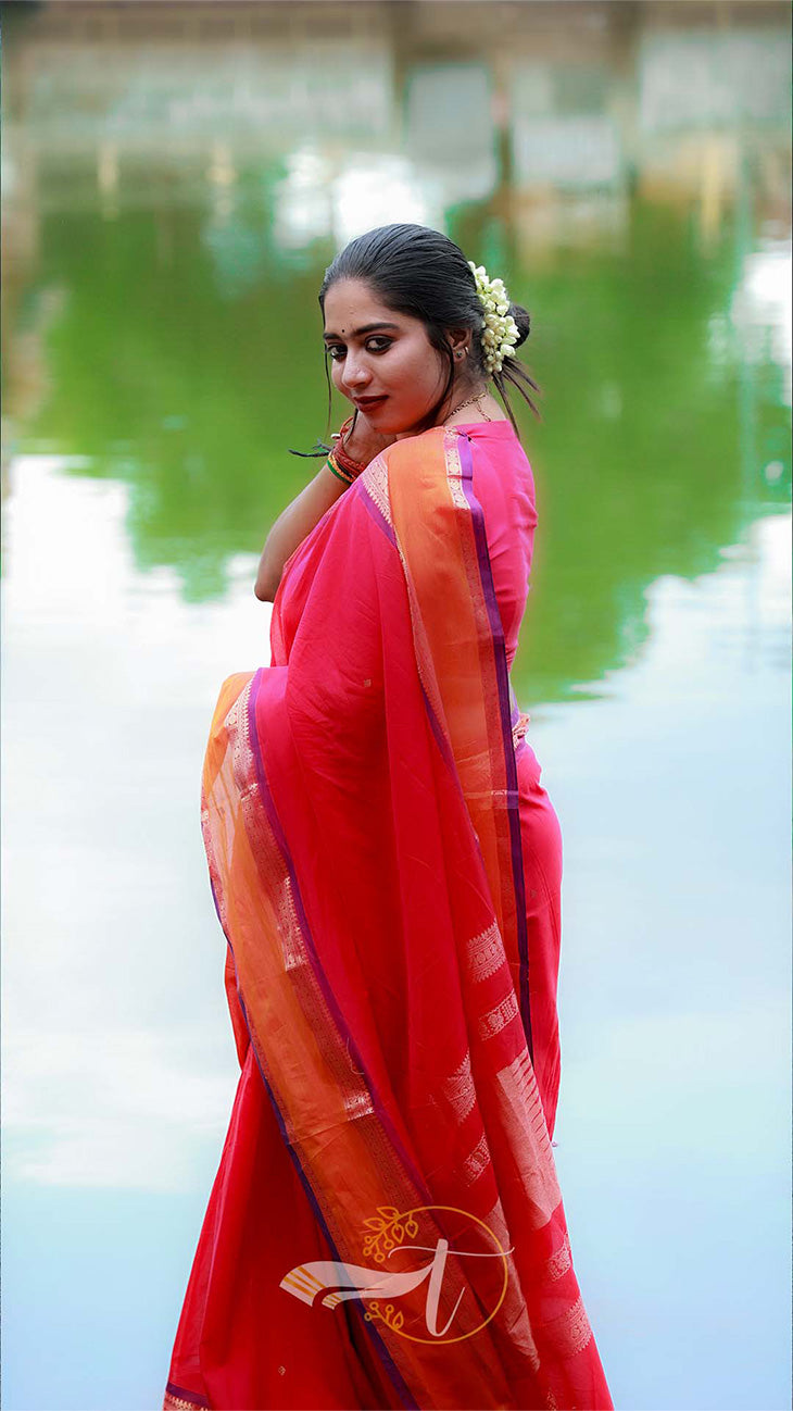 Mesmerised Maheshwari Cotton Saree
