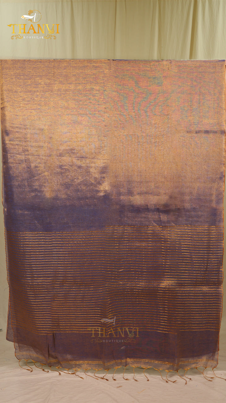 Tissue Pallu stripes Saree