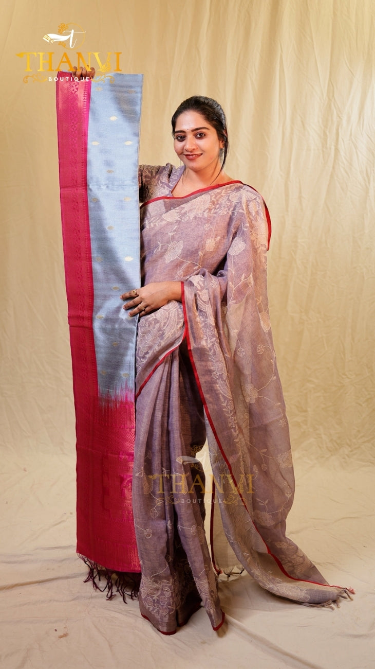 Tussar silk saree
